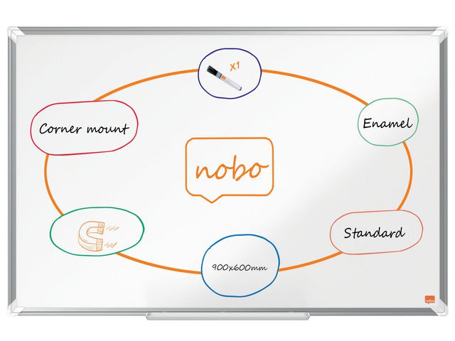 Whiteboard NOBO premium emalj 90x60cm